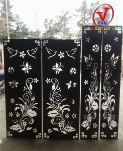 Cổng sắt cắt hoa văn băng máy cnc laser 1